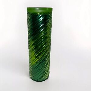 Starbucks Coffee Tumbler Cup Green Crystal Holiday Hot Insulated 16 oz 2022 /Lid